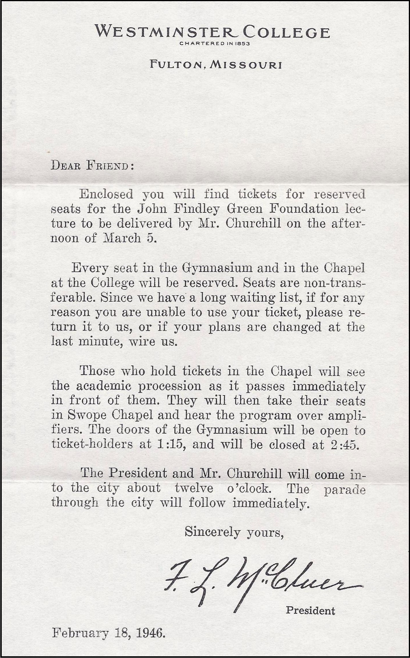 An old ticket for a new ambassador | Churchill Book Collector