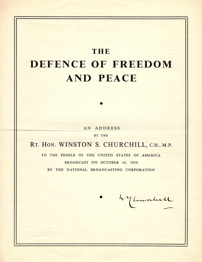 The Defence of Freedom and Peace