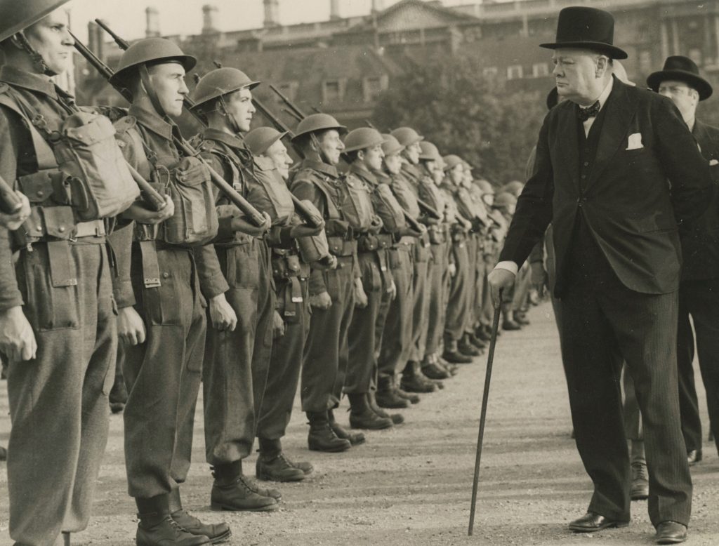 Photo of Churchill inspecting troops